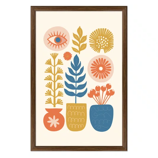 Quadro Decorativo Vasos Botânicos Estilo Modern Heritage
