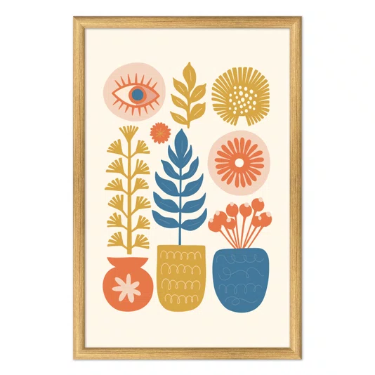 Quadro Decorativo Vasos Botânicos Estilo Modern Heritage