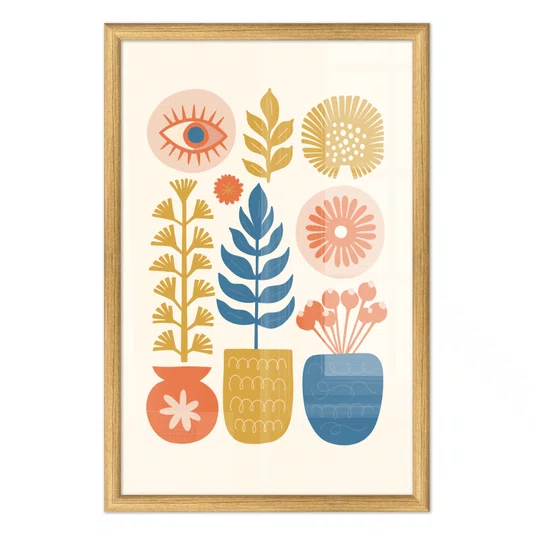 Quadro Decorativo Vasos Botânicos Estilo Modern Heritage