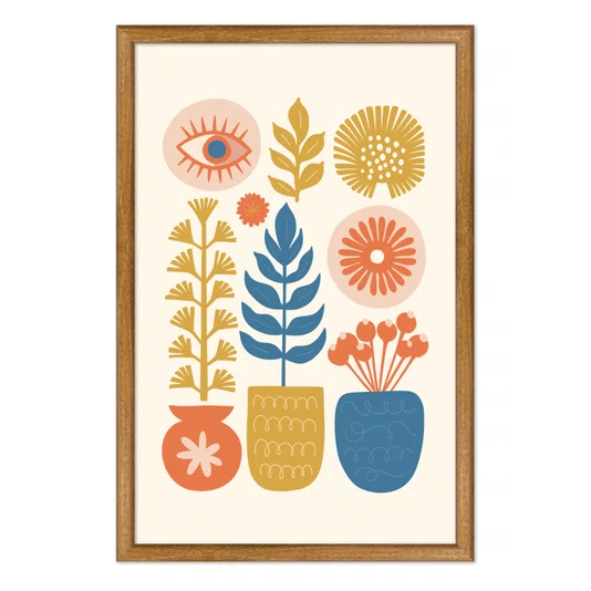Quadro Decorativo Vasos Botânicos Estilo Modern Heritage