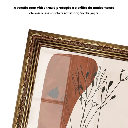 Quadro Decorativo Vasos e Formas Orgânicas Estilo Modern Heritage