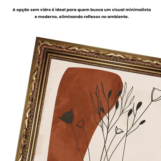 Quadro Decorativo Vasos e Formas Orgânicas Estilo Modern Heritage