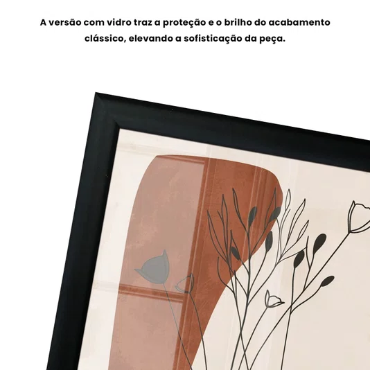 Quadro Decorativo Vasos e Formas Orgânicas Estilo Modern Heritage