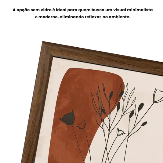 Quadro Decorativo Vasos e Formas Orgânicas Estilo Modern Heritage