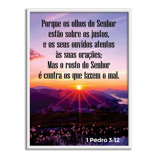 Quadro Decorativo Versículo Bíblico 1 Pedro 3:12