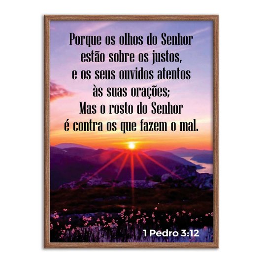 Quadro Decorativo Versículo Bíblico 1 Pedro 3:12