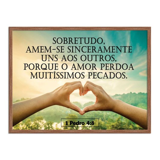 Quadro Decorativo Versículo Bíblico 1 Pedro 4:8
