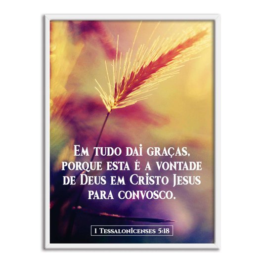 Quadro Decorativo Versículo Bíblico 1 Tessalonicenses 5:18