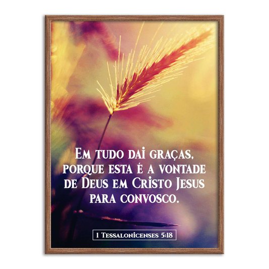 Quadro Decorativo Versículo Bíblico 1 Tessalonicenses 5:18