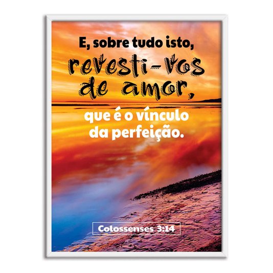 Quadro Decorativo Versículo Bíblico Colossenses 3:14