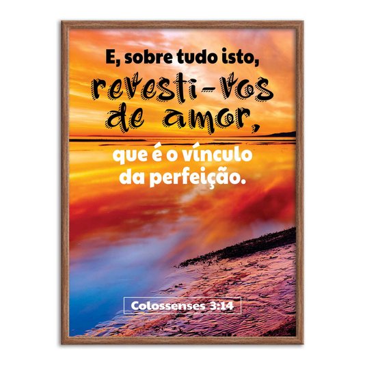 Quadro Decorativo Versículo Bíblico Colossenses 3:14