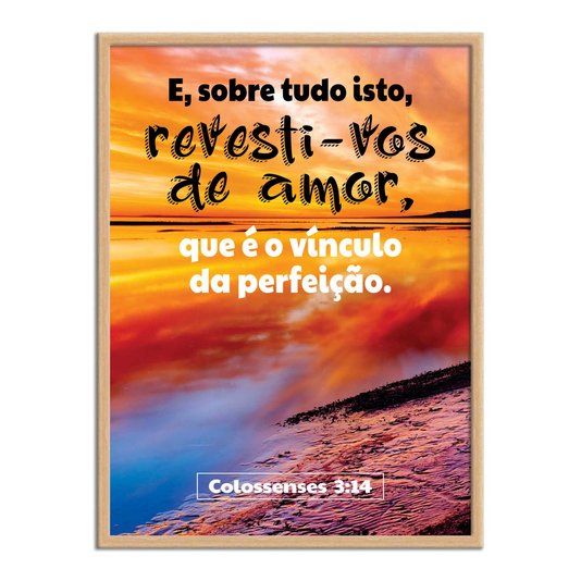 Quadro Decorativo Versículo Bíblico Colossenses 3:14