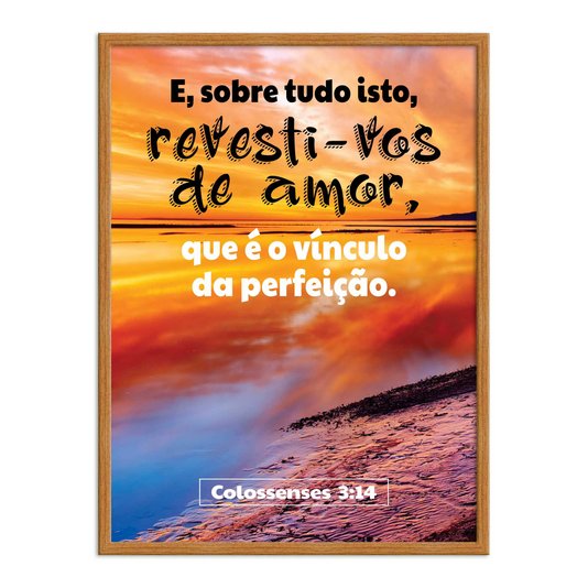Quadro Decorativo Versículo Bíblico Colossenses 3:14