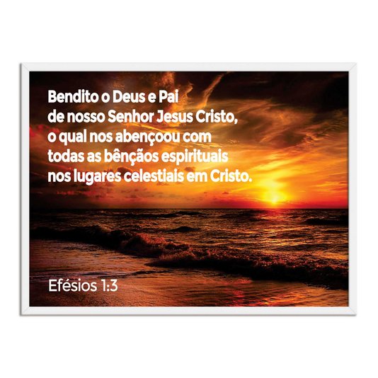 Quadro Decorativo Versículo Bíblico Efésios 1:3