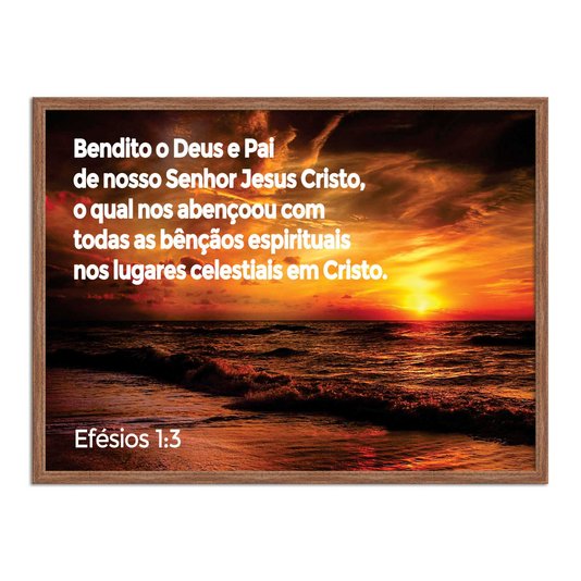 Quadro Decorativo Versículo Bíblico Efésios 1:3