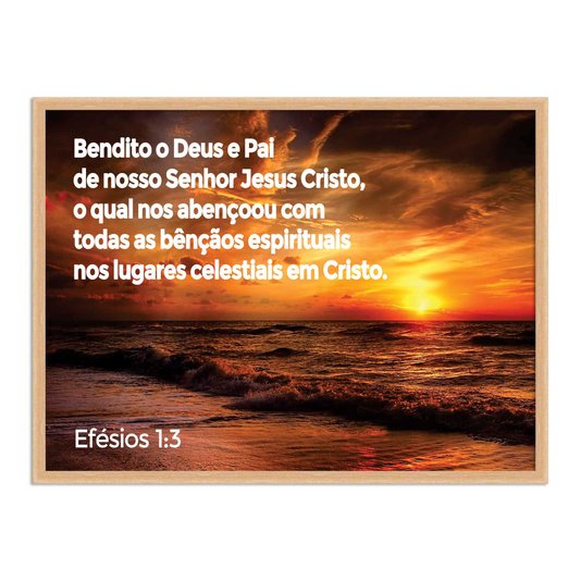 Quadro Decorativo Versículo Bíblico Efésios 1:3