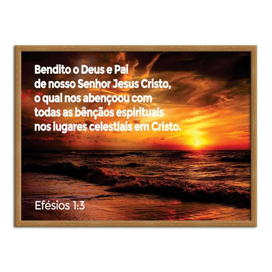 Quadro Decorativo Versículo Bíblico Efésios 1:3