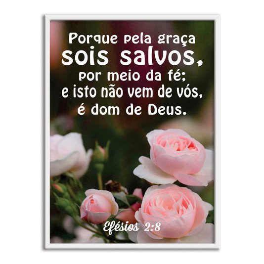 Quadro Decorativo Versículo Bíblico Efésios 2:8