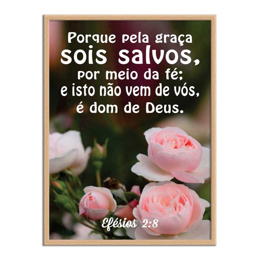 Quadro Decorativo Versículo Bíblico Efésios 2:8