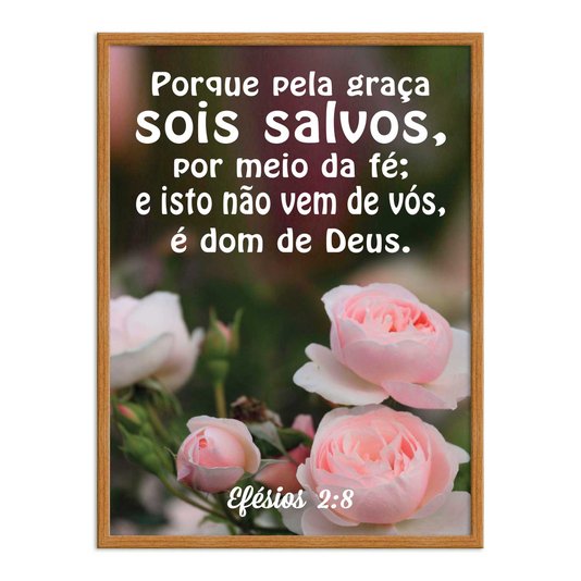 Quadro Decorativo Versículo Bíblico Efésios 2:8