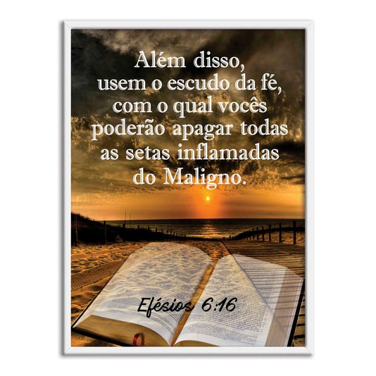 Quadro Decorativo Versículo Bíblico Efésios 6:16