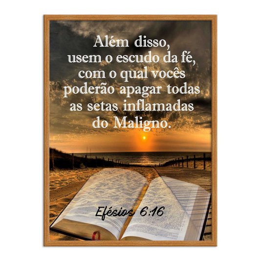 Quadro Decorativo Versículo Bíblico Efésios 6:16