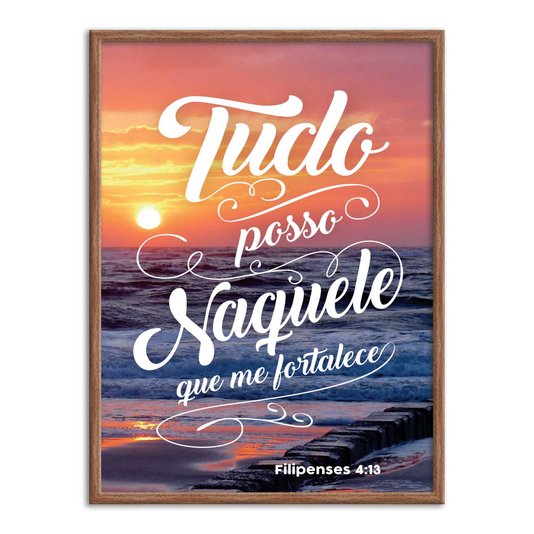 Quadro Decorativo Versículo Bíblico Filipenses 4:13