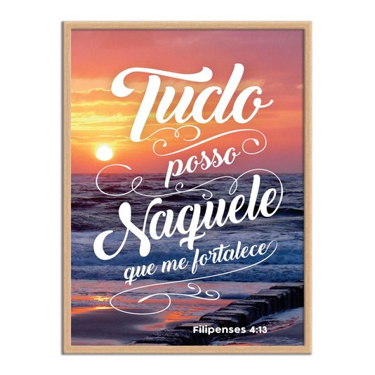 Quadro Decorativo Versículo Bíblico Filipenses 4:13