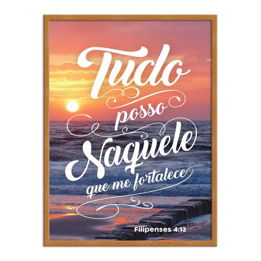 Quadro Decorativo Versículo Bíblico Filipenses 4:13