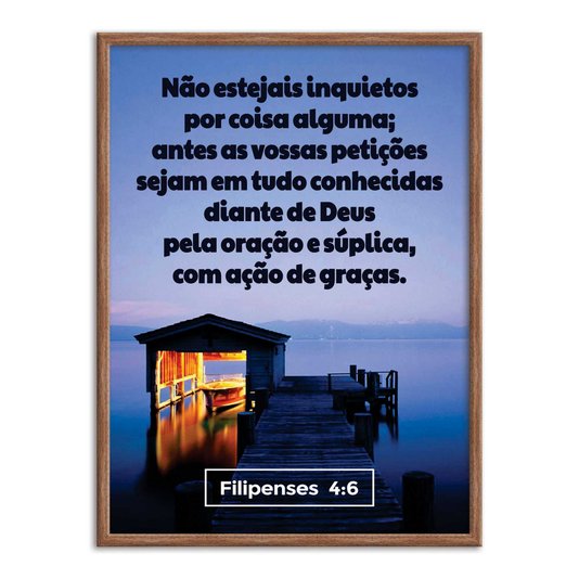 Quadro Decorativo Versículo Bíblico Filipenses 4:6