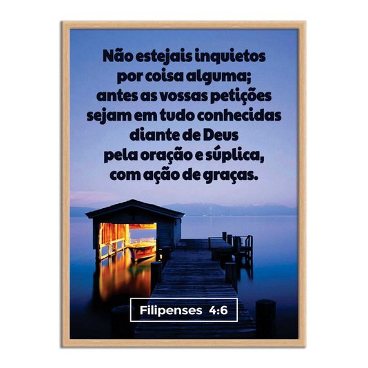 Quadro Decorativo Versículo Bíblico Filipenses 4:6
