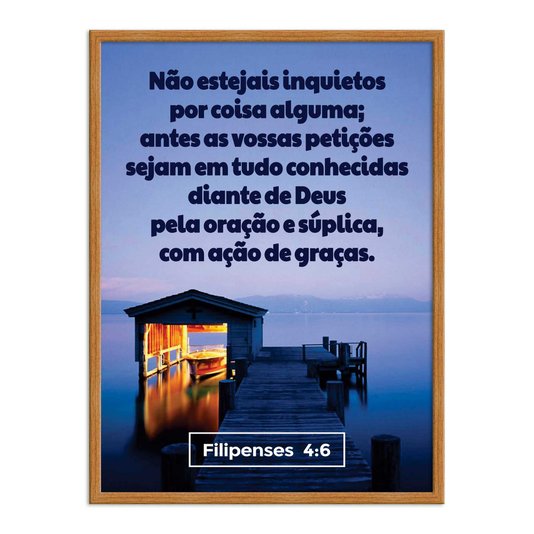 Quadro Decorativo Versículo Bíblico Filipenses 4:6