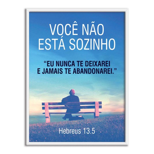 Quadro Decorativo Versículo Bíblico Hebreus 13.5