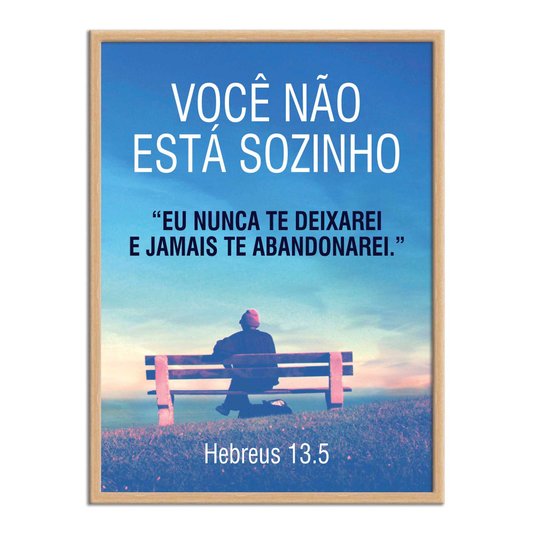 Quadro Decorativo Versículo Bíblico Hebreus 13.5