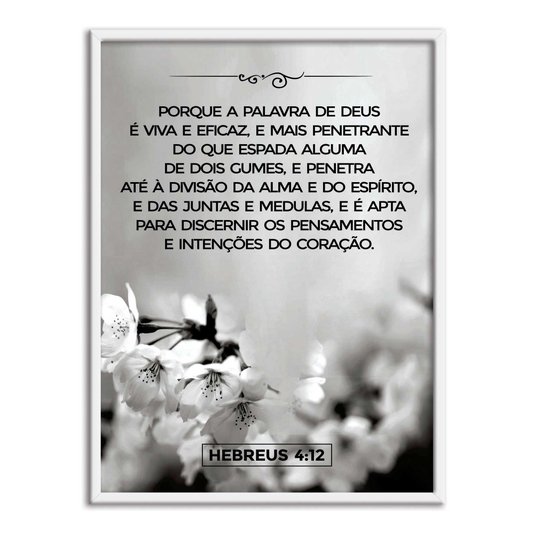 Quadro Decorativo Versículo Bíblico Hebreus 4:12