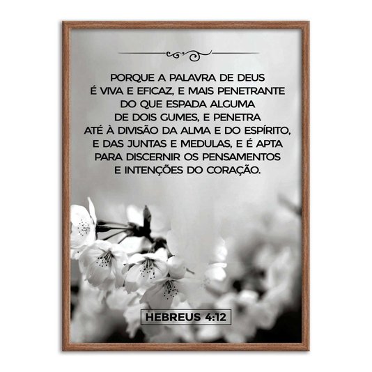 Quadro Decorativo Versículo Bíblico Hebreus 4:12