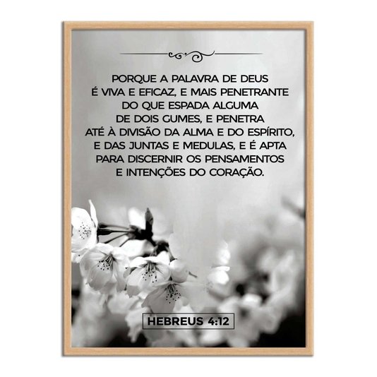 Quadro Decorativo Versículo Bíblico Hebreus 4:12