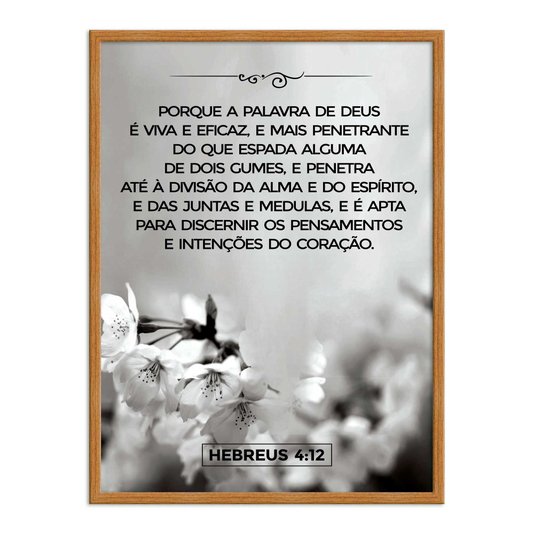 Quadro Decorativo Versículo Bíblico Hebreus 4:12