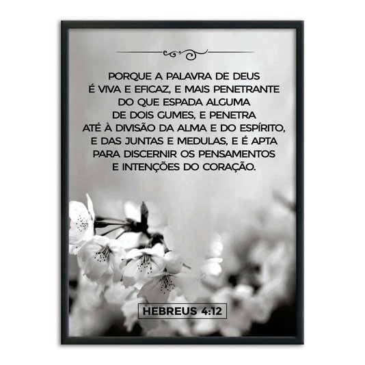 Quadro Decorativo Versículo Bíblico Hebreus 4:12