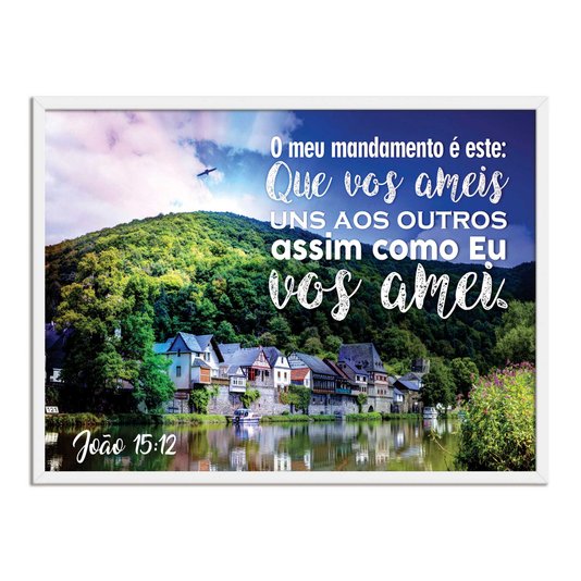 Quadro Decorativo Versículo Bíblico João 15:12