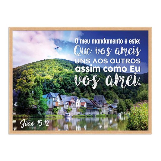Quadro Decorativo Versículo Bíblico João 15:12