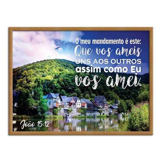 Quadro Decorativo Versículo Bíblico João 15:12