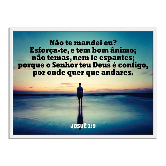 Quadro Decorativo Versículo Bíblico Josué 1:9