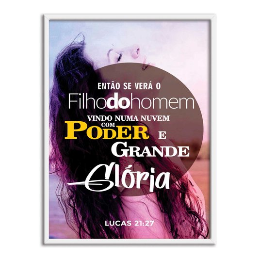 Quadro Decorativo Versículo Bíblico Lucas 21:27