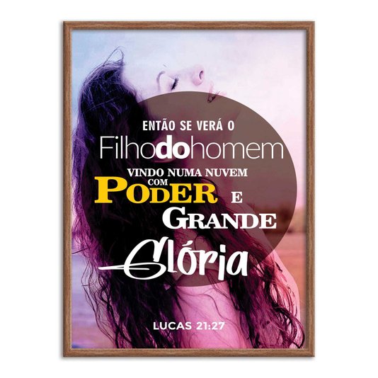 Quadro Decorativo Versículo Bíblico Lucas 21:27