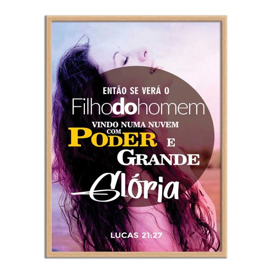 Quadro Decorativo Versículo Bíblico Lucas 21:27