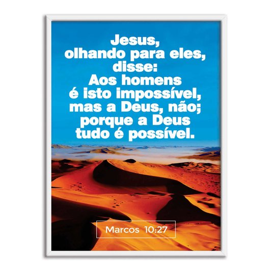 Quadro Decorativo Versículo Bíblico Marcos 10:27