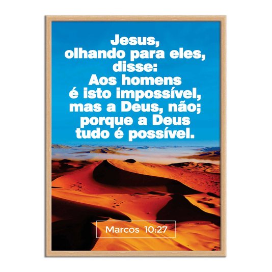 Quadro Decorativo Versículo Bíblico Marcos 10:27