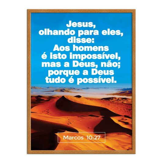 Quadro Decorativo Versículo Bíblico Marcos 10:27