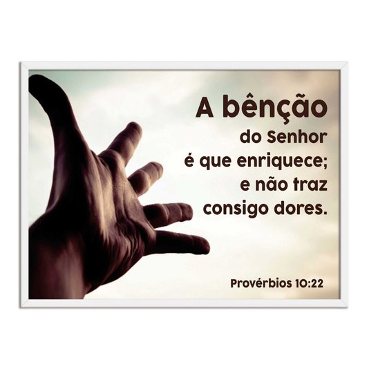 Quadro Decorativo Versículo Bíblico Provérbios 10:22